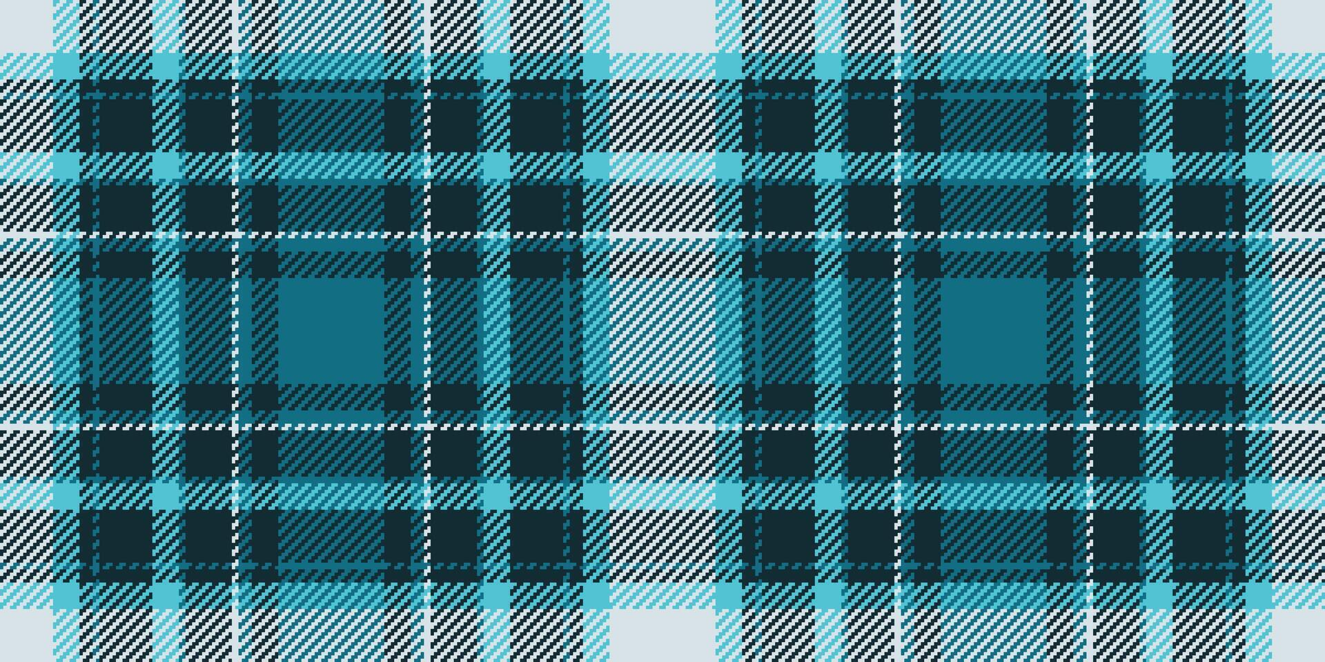 Clan texture textile pattern, pillow seamless fabric. Wallpaper tartan check background plaid in cyan and dark colors. vector