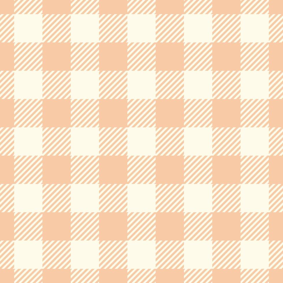 Length pattern textile plaid, expressive texture background seamless. Bedroom fabric check tartan in orange and ivory colors. vector