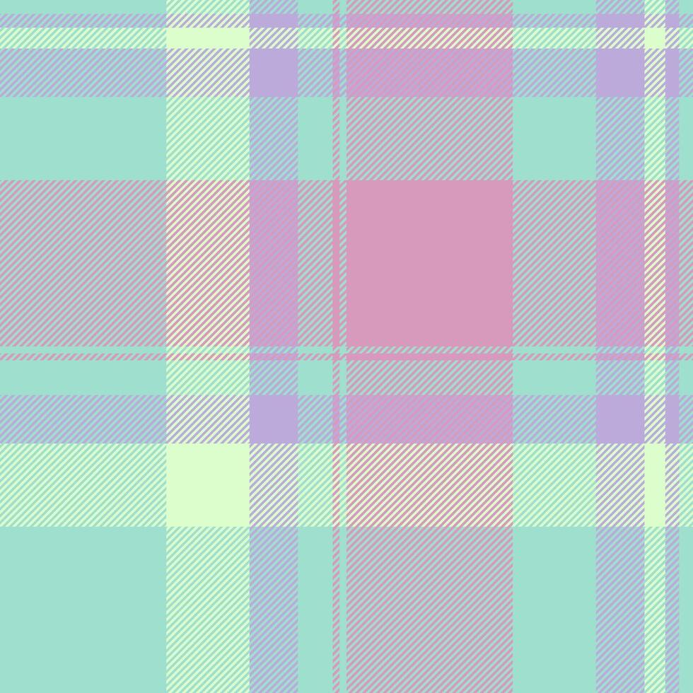 Delightful pastel plaid pattern in soft mint, lilac, and rose hues. Perfect for textile designs, fashion, stationery, or website backgrounds. A charming and versatile design. vector