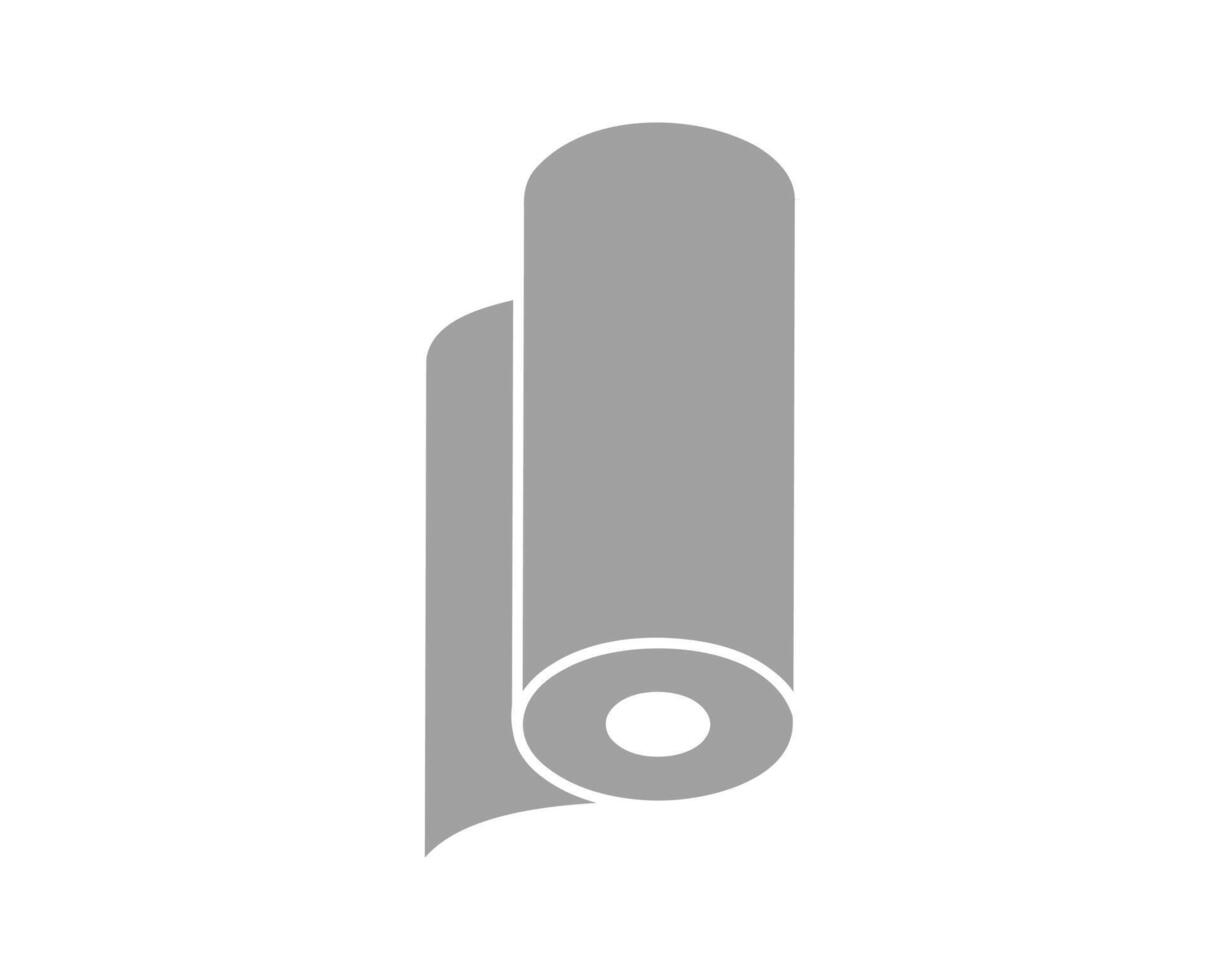 Textile roll icon. Paper tube design for kitchen cleaning towel, carpet, scroll whatman, fabric. vector