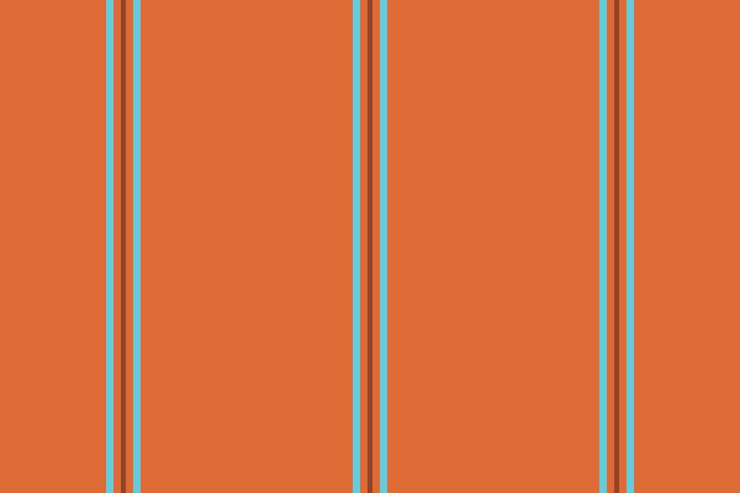 Preeting card vertical stripe seamless, covering texture lines fabric. Cade pattern background textile in orange and cyan colors. vector