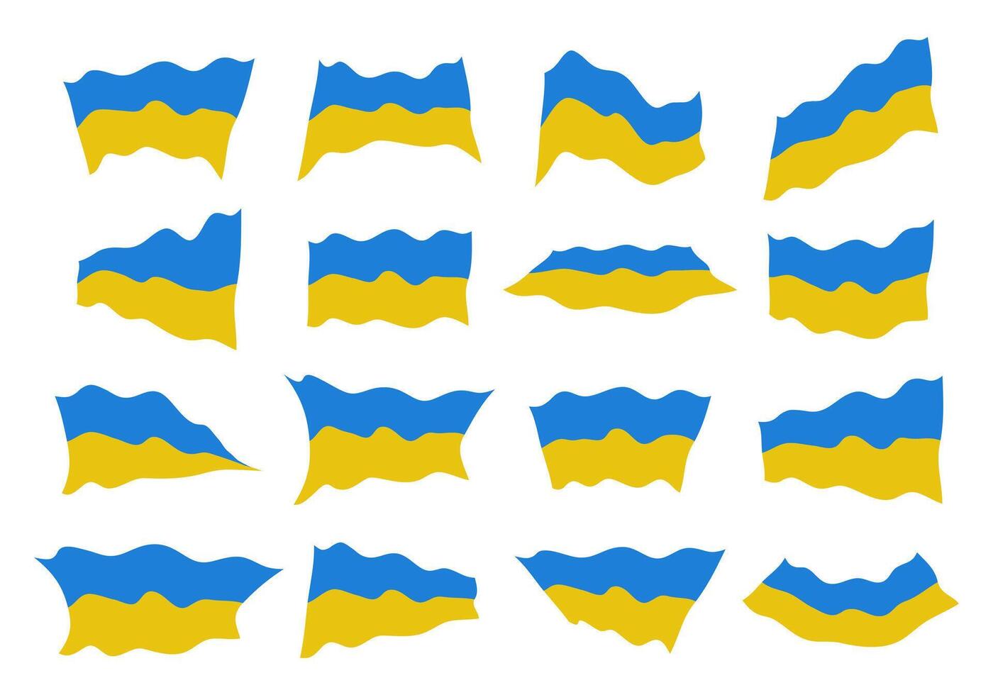 Set Ukrainian flag color. Symbol of freedom and democracy in Ukraine. vector