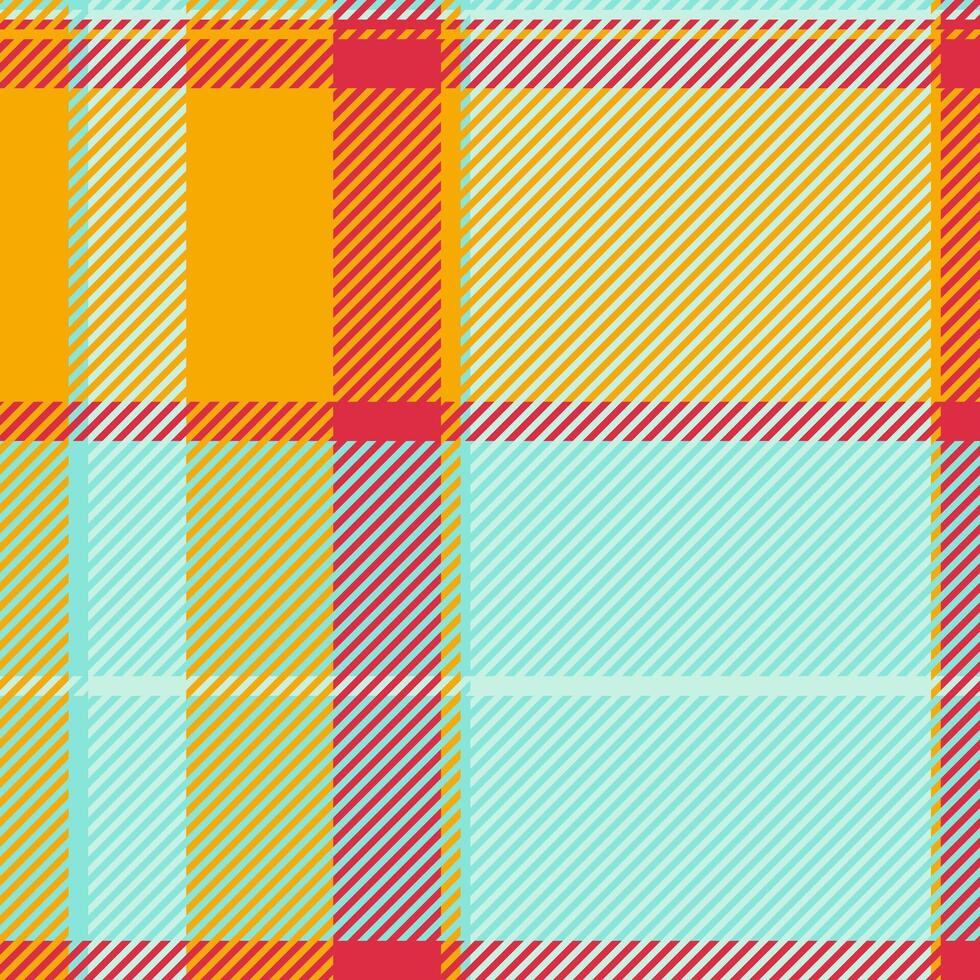 Thin textile tartan background, loft seamless check texture. Artistic fabric plaid pattern in light and teal colors. vector