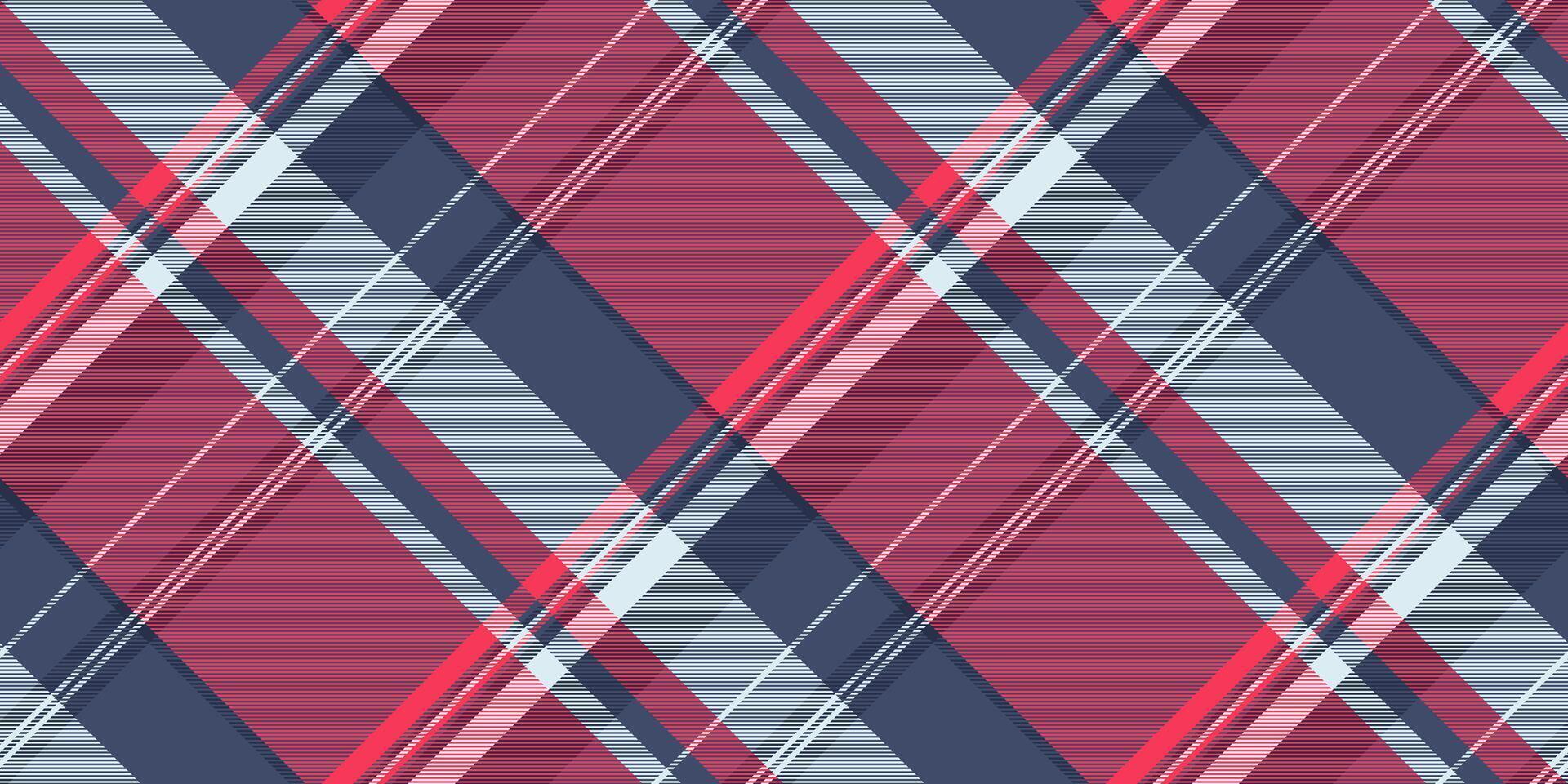 Other background plaid , coloured pattern check texture. Front tartan seamless fabric textile in blue and red colors. vector