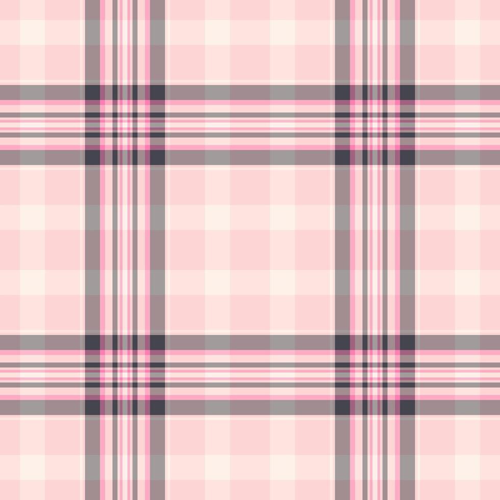 Folk seamless pattern tartan, structure fabric check . Formal textile plaid texture background in light and misty rose colors. vector