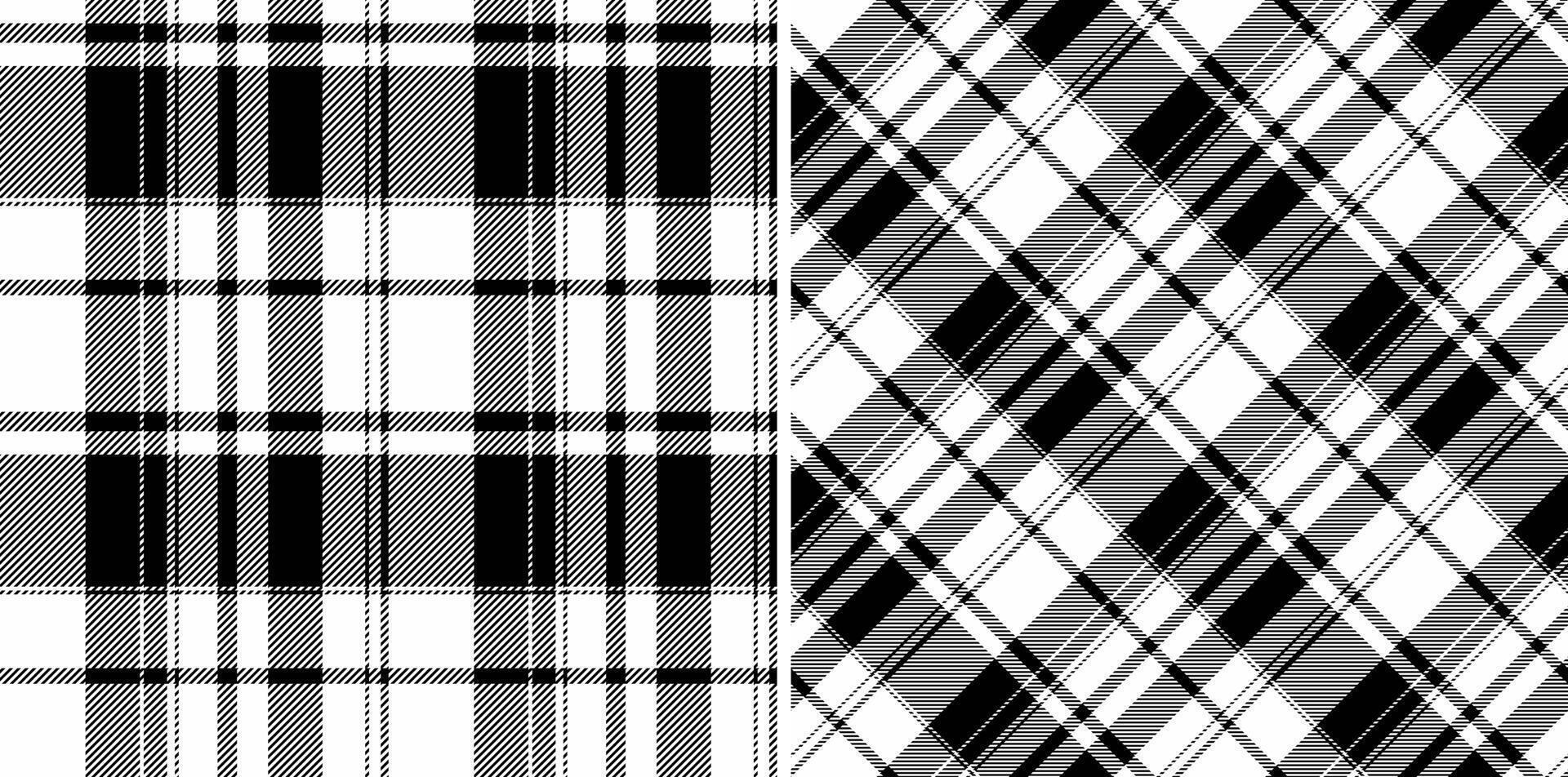 Seamless pattern tartan of background check plaid with a textile texture fabric. Set in monochrome colors in stylish wrapping options for gifts. vector