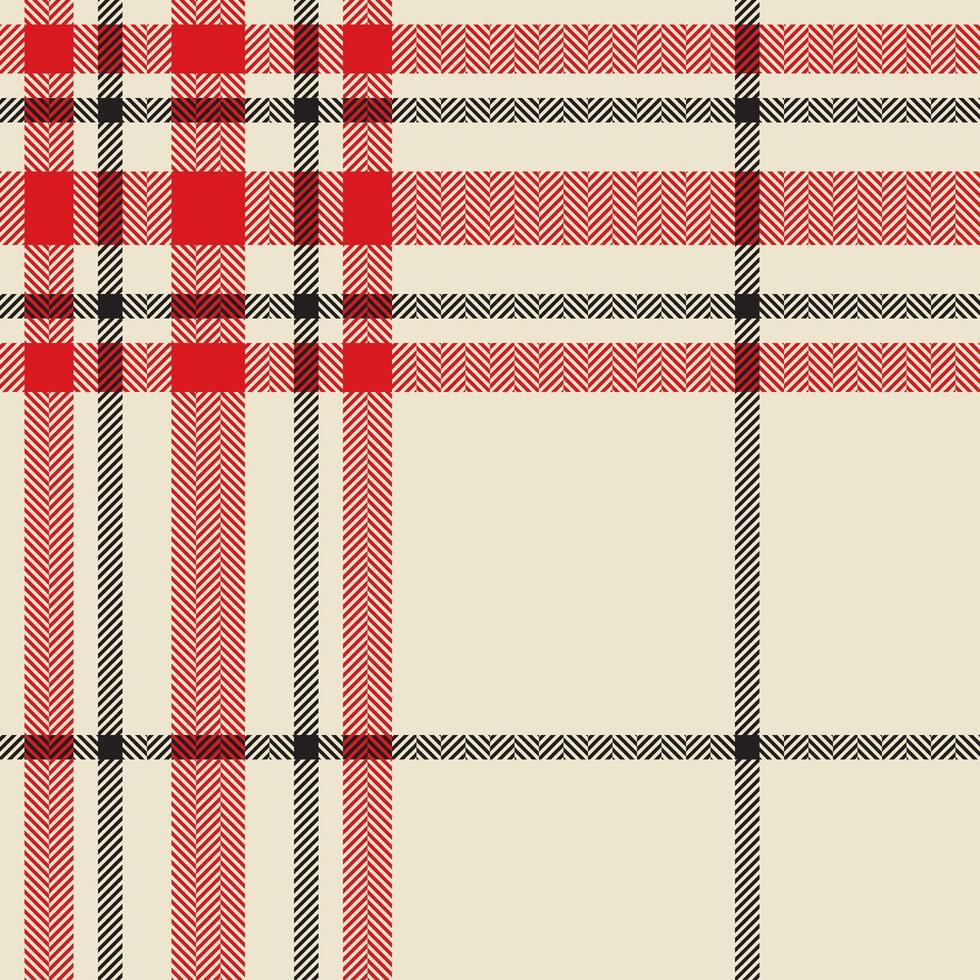 Stylish red, black, and beige herringbone and plaid pattern. Perfect for textile designs, website backgrounds, or fashion illustrations. vector