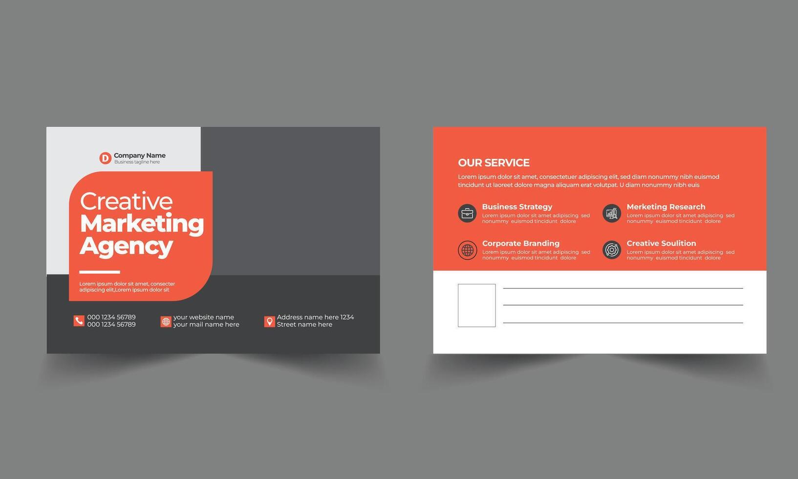 Corporate Business Postcard Design Template vector