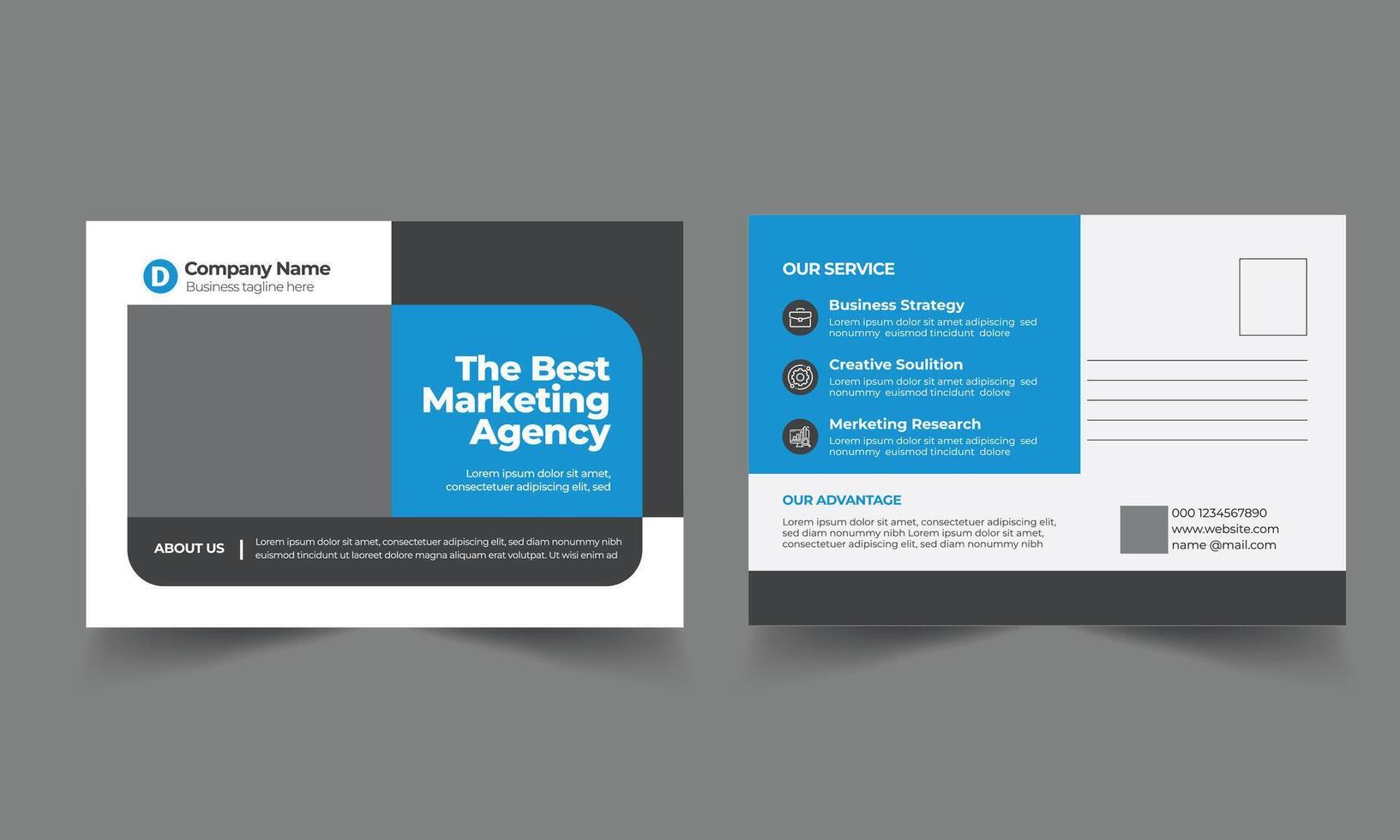 Modern Corporate Business Postcard Design vector