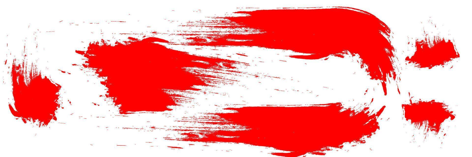 Red paint brush stroke vector