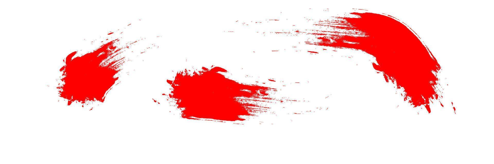 Red paint splatter brush vector