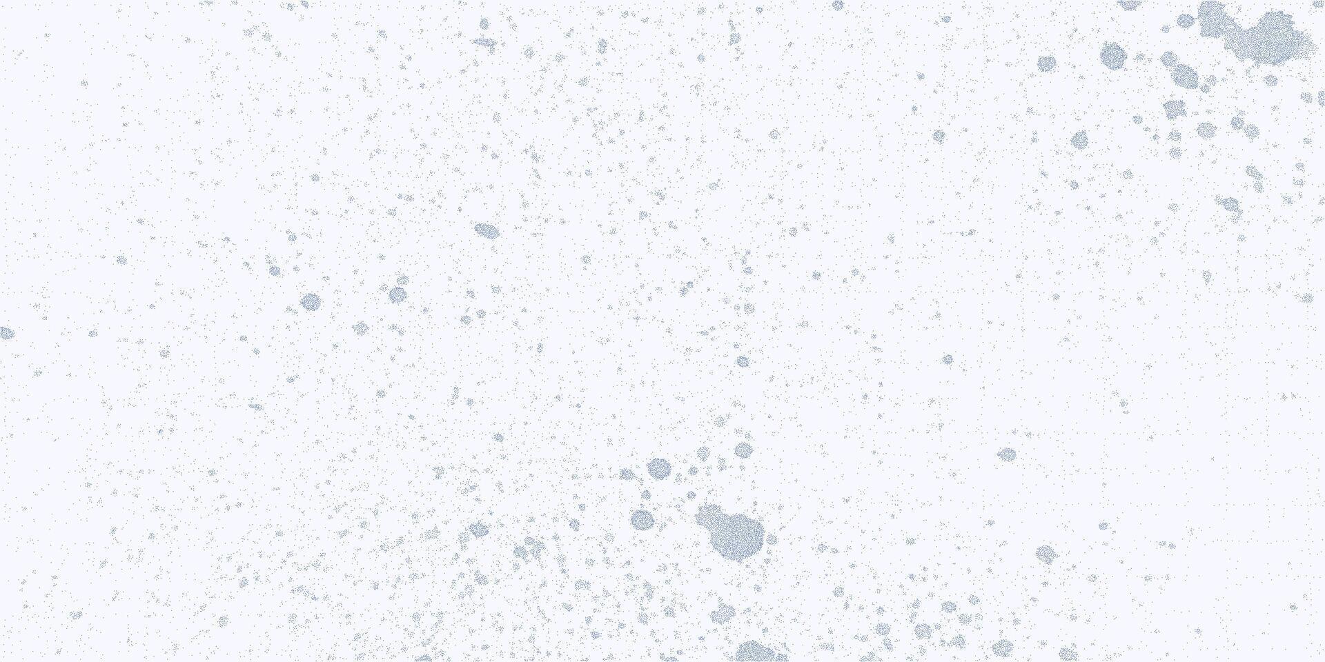 Gritty pastel blue texture with halftone dot effect, ink spots, paint splashes and overlay stains in retro grunge style vector
