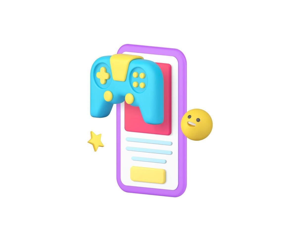 Esport digital gaming smartphone application technology 3d icon realistic illustration vector
