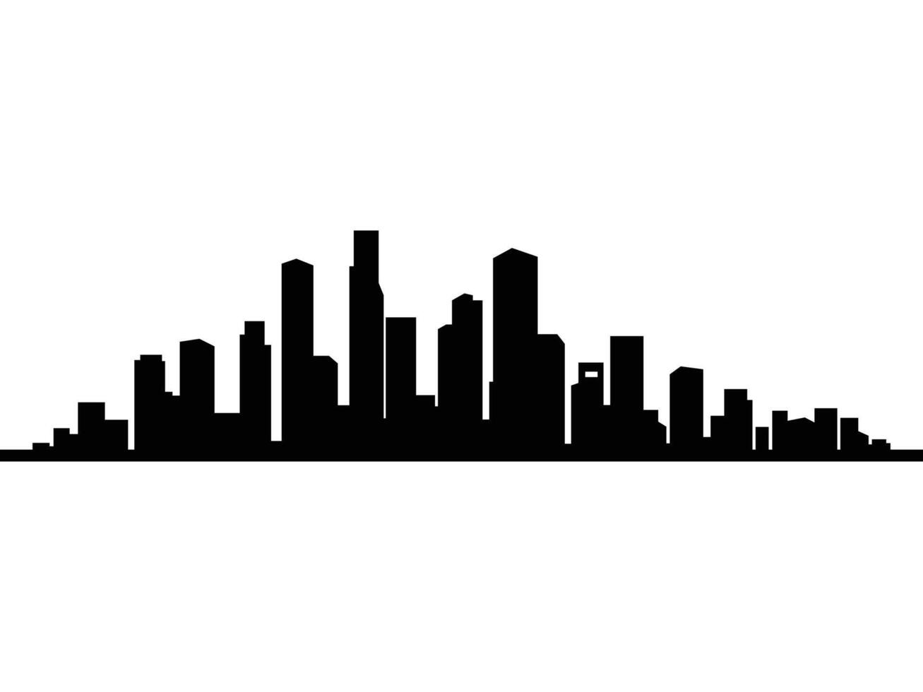 Simple Silhouette of a Modern City Skyline vector