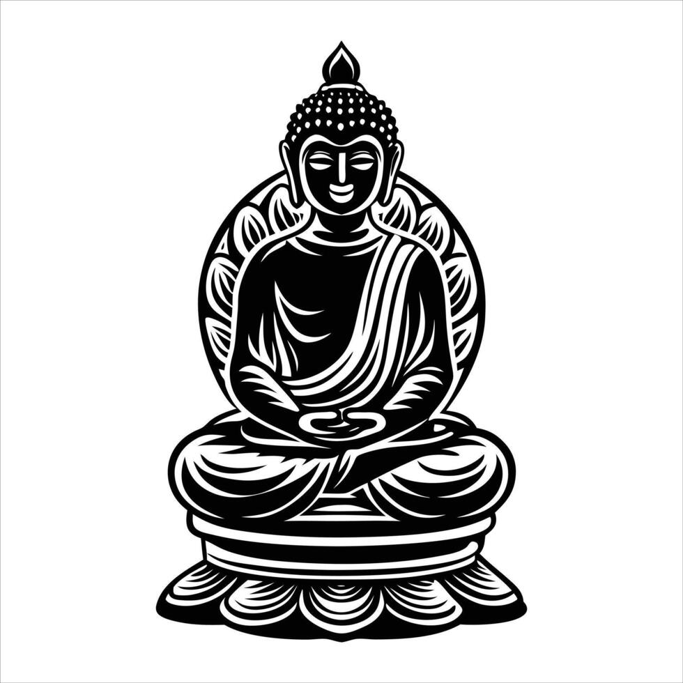 Base Buddha Statue royalty-free vector