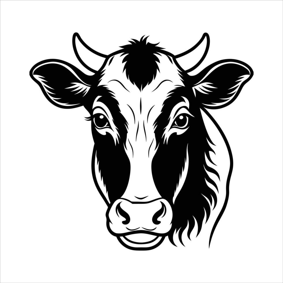 Holstein Cow Face. vector