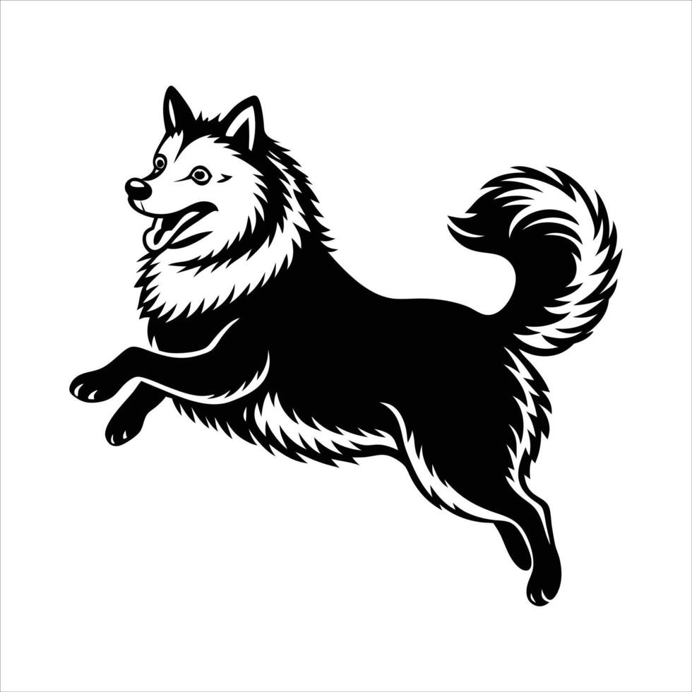 Cute Samoyed Dog Jumping vector