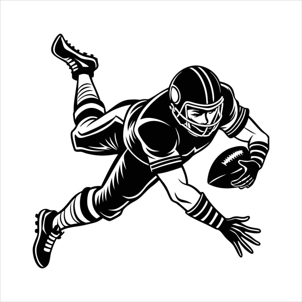 American football player in action. vector