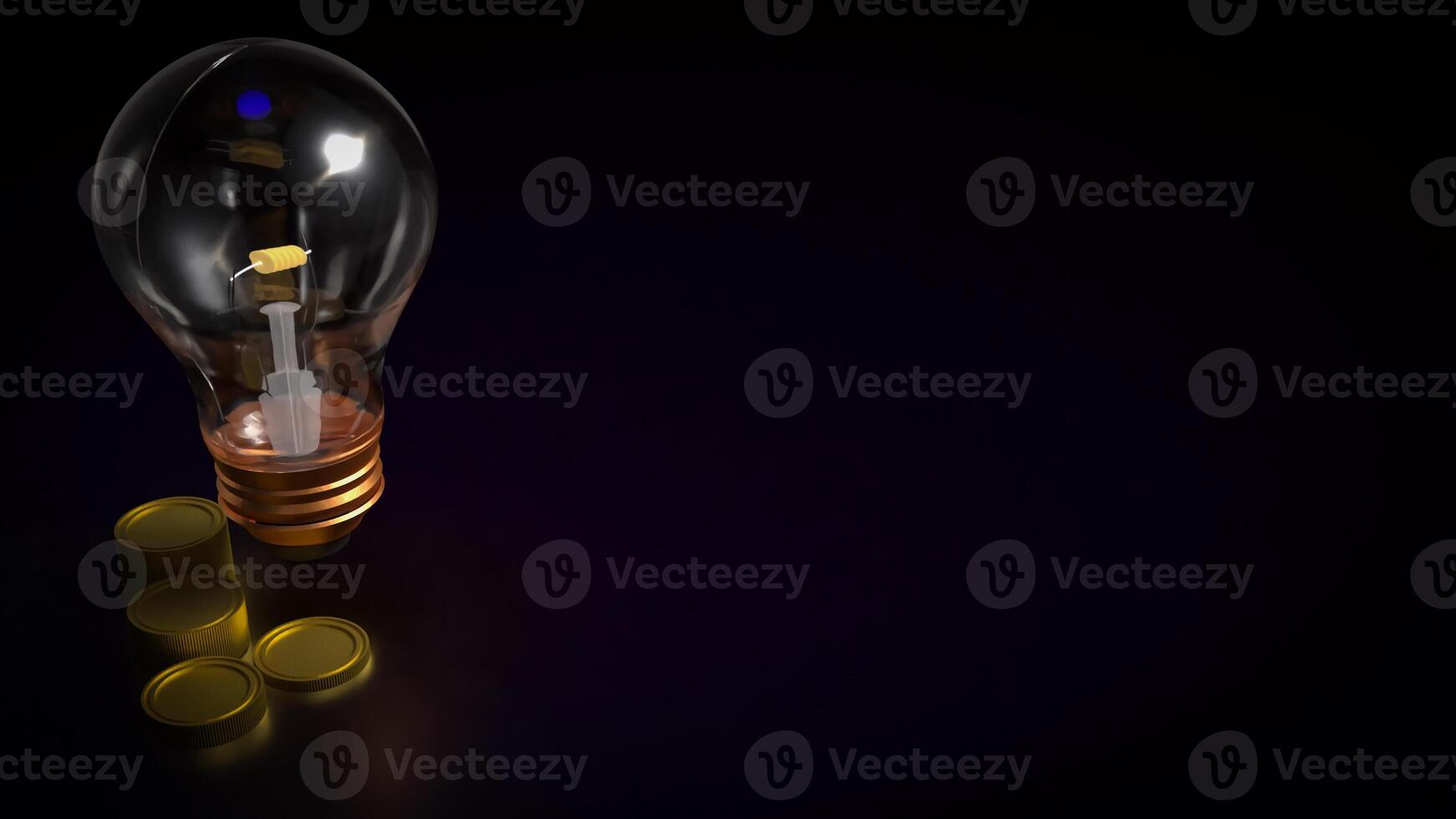 Light Bulb and coins for Business concept . photo