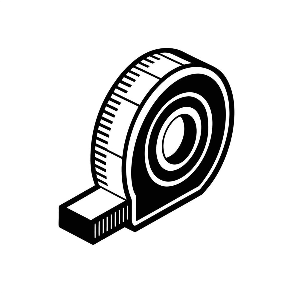 Measurement Tape Icons Black and White vector