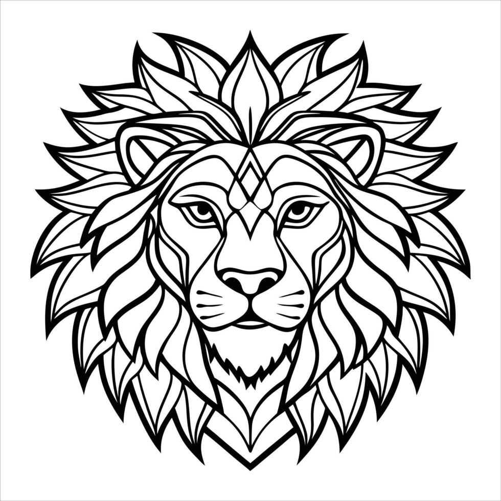 Creative lion head in studio vector