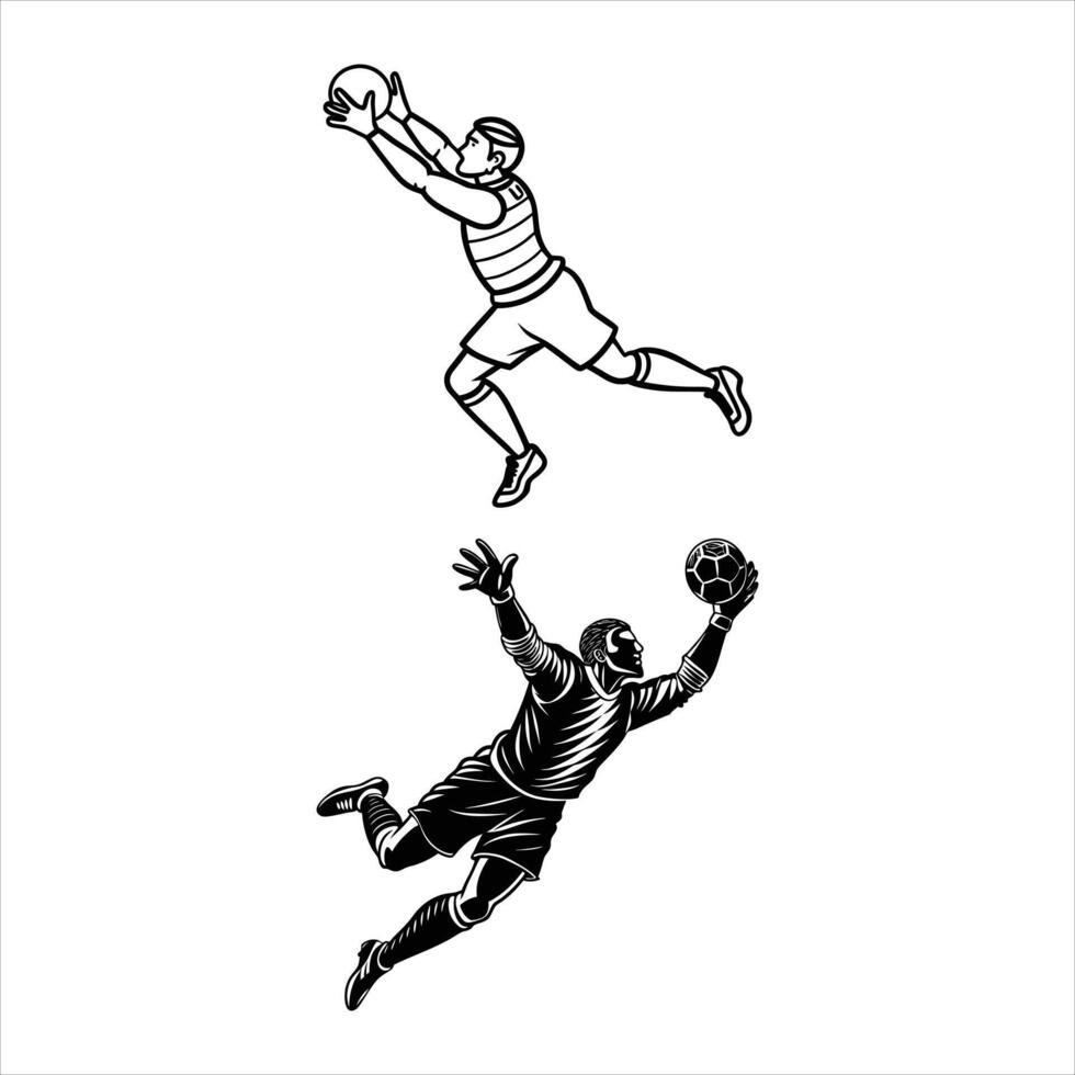 Goalkeeper Dive Vectors. vector