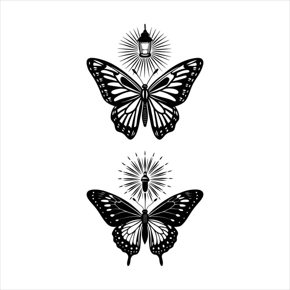 Glowing Butterflies Vectors