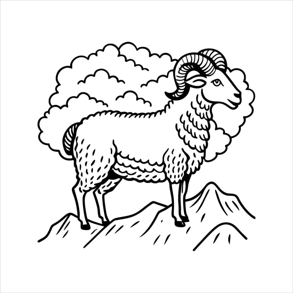 Flat design muted colors animal illustration vector