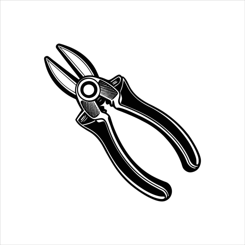 Pliers Snips Archives Black and White vector