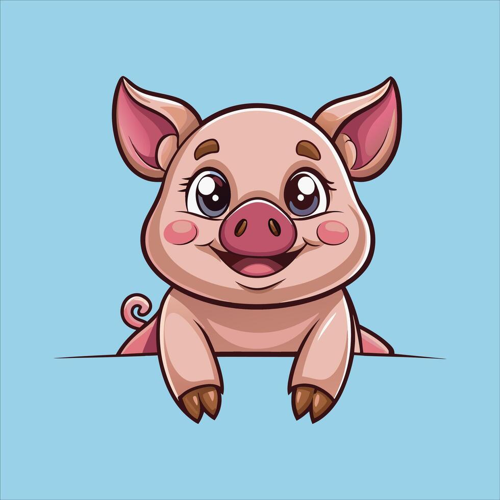 Mini pig Peeking Face vector