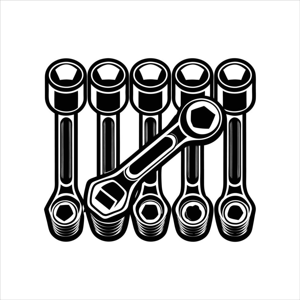 Socket WrenchBlack and White vector