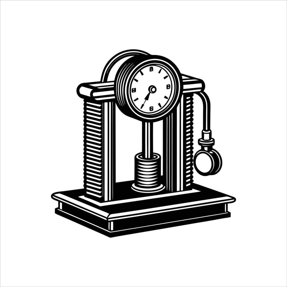 Compression Tool Black and White vector