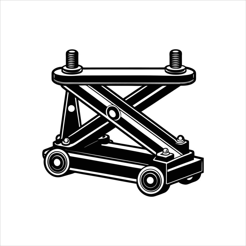 Hydraulic Floor Jacks Black and White vector