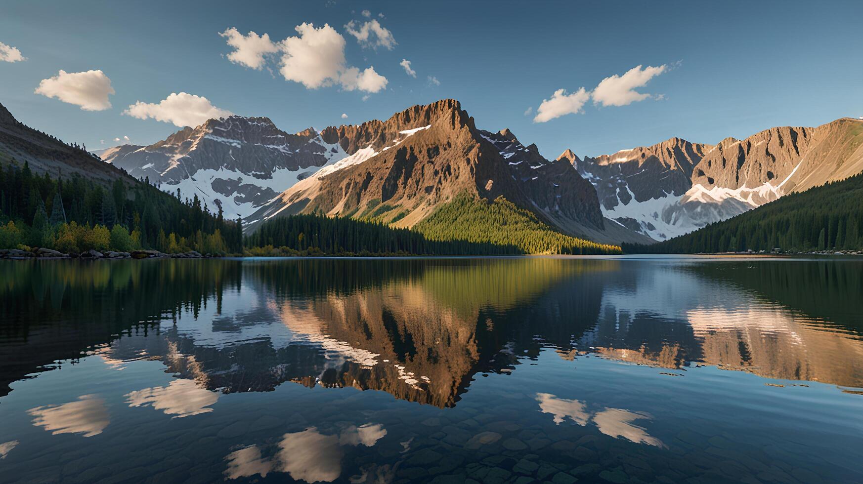 Mountain Majesty, Crystal Lake at the Base of Towering Cliffs photo