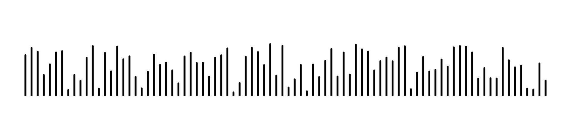 Voice message flat mockup. Equaliser symbol. Waveform minimalist pattern. Audio chat speech sound wave icon layout. Element for mobile messenger, podcast online radio interface, music player, app. vector