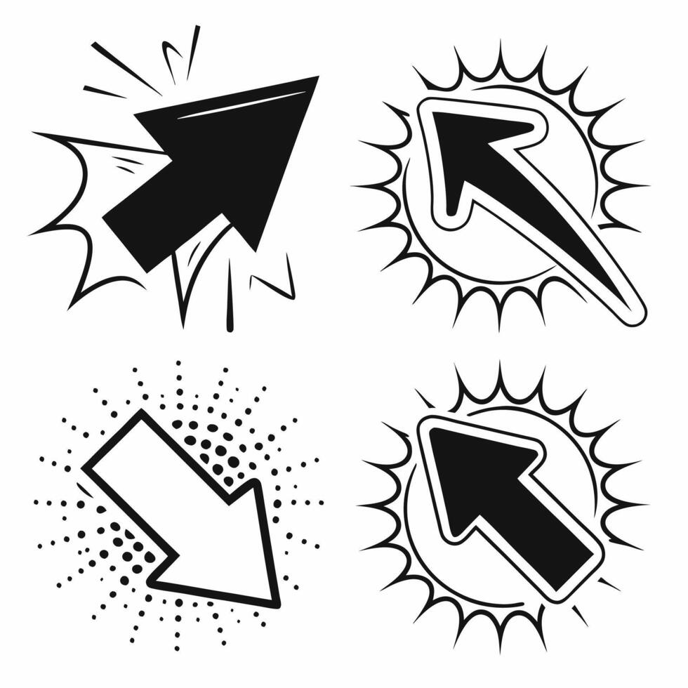 Dynamic Arrow Icons Set for Business and Graphics use with direction for digital projects and designs vector