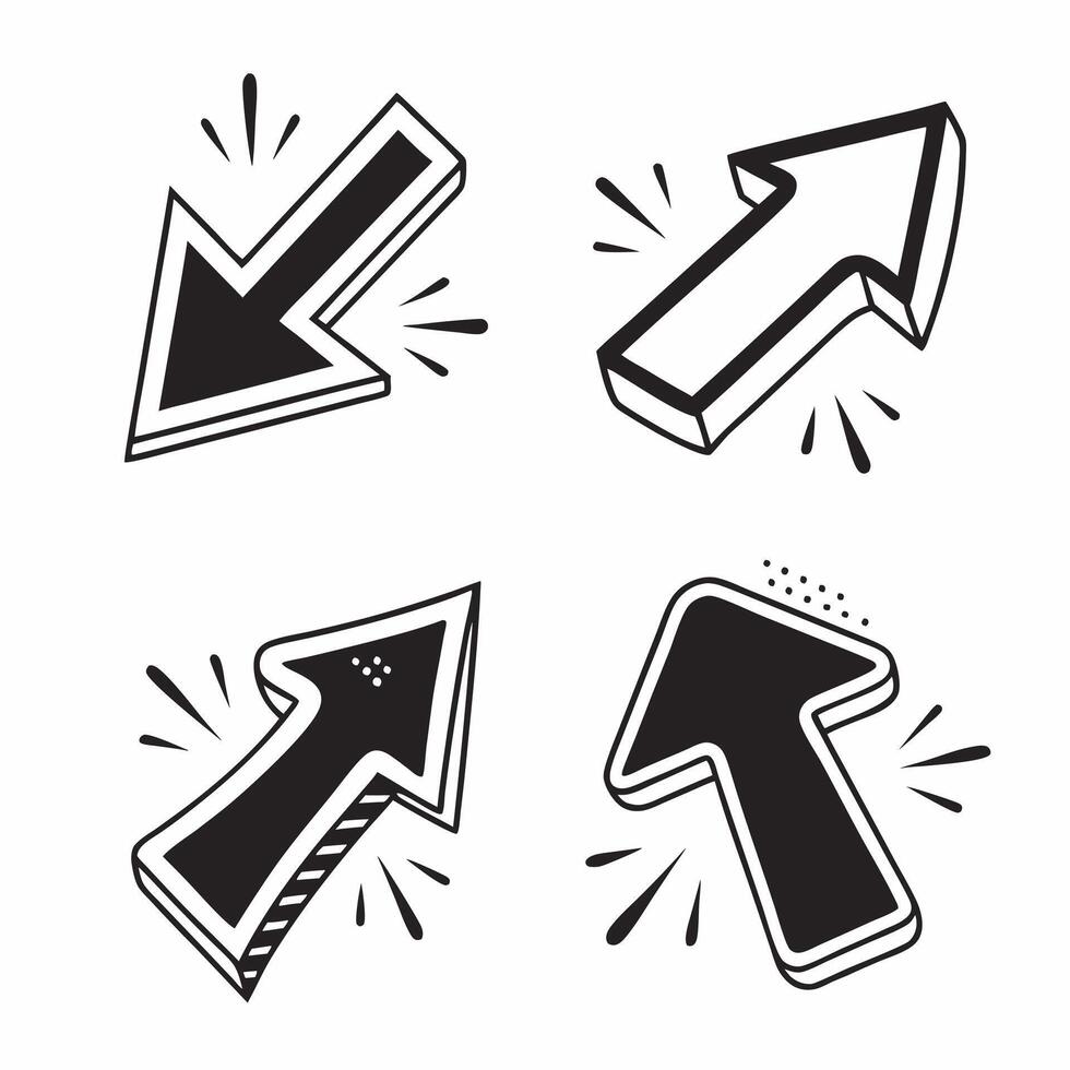 Four direction arrows pointing up down left and right for business usage and directions vector