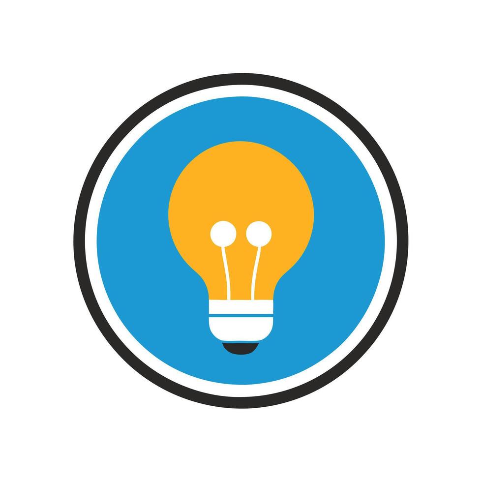 Eld Bulb in Circle Art Flat Minimalist Icon Design vector