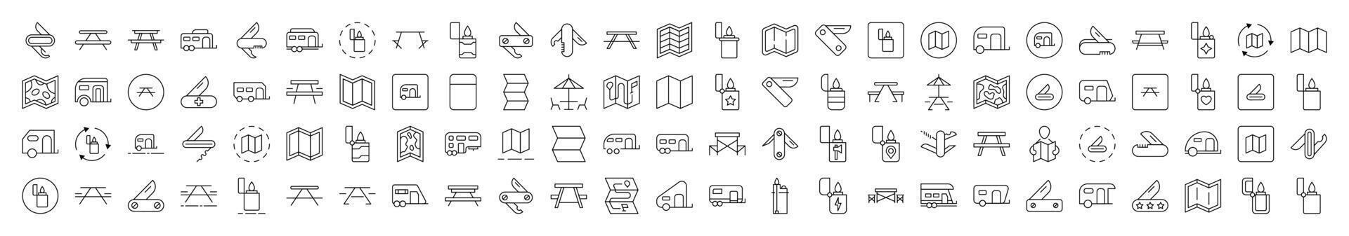 Beach, Umbrella, Surfing, Lifeline, Summer Rest Pictograms Drawn with Thin Line. Collection of Various Design Elements that Can Be Used for Apps, Articles, Web Sites, Social Media vector