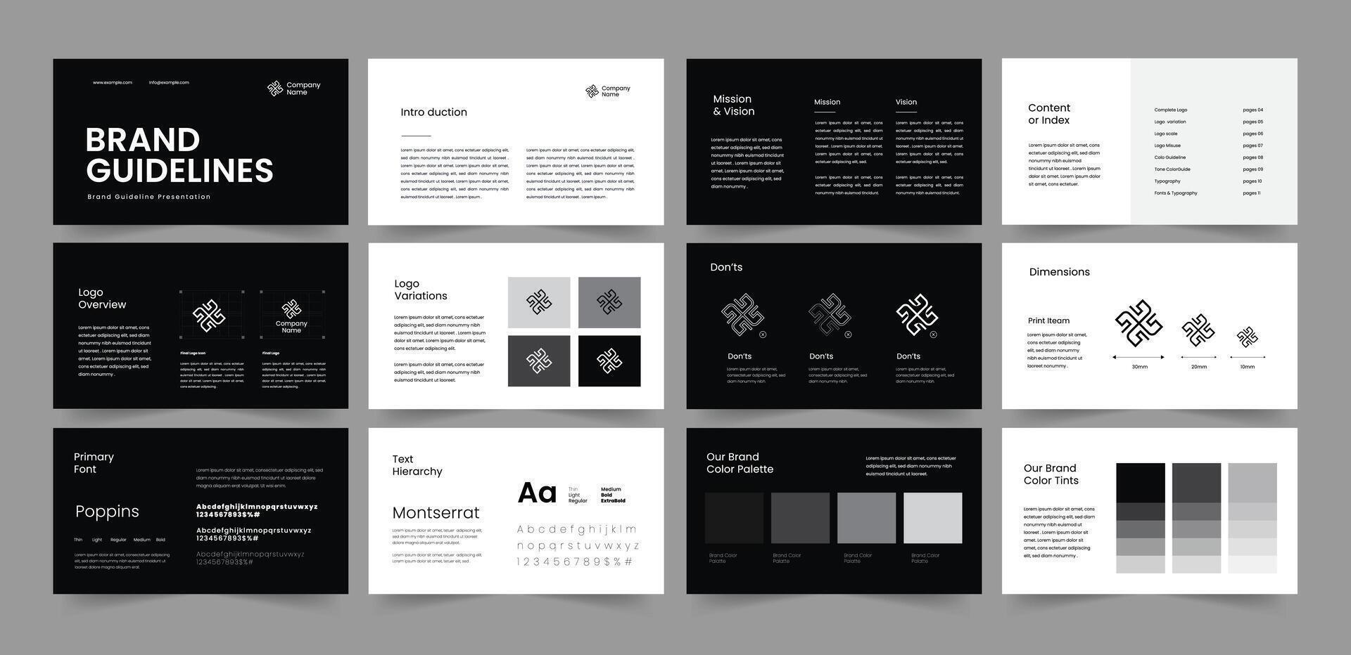 Landscape Brand Guideline Presentation, Landscape Brand Guideline Design, Brand Guideline vector