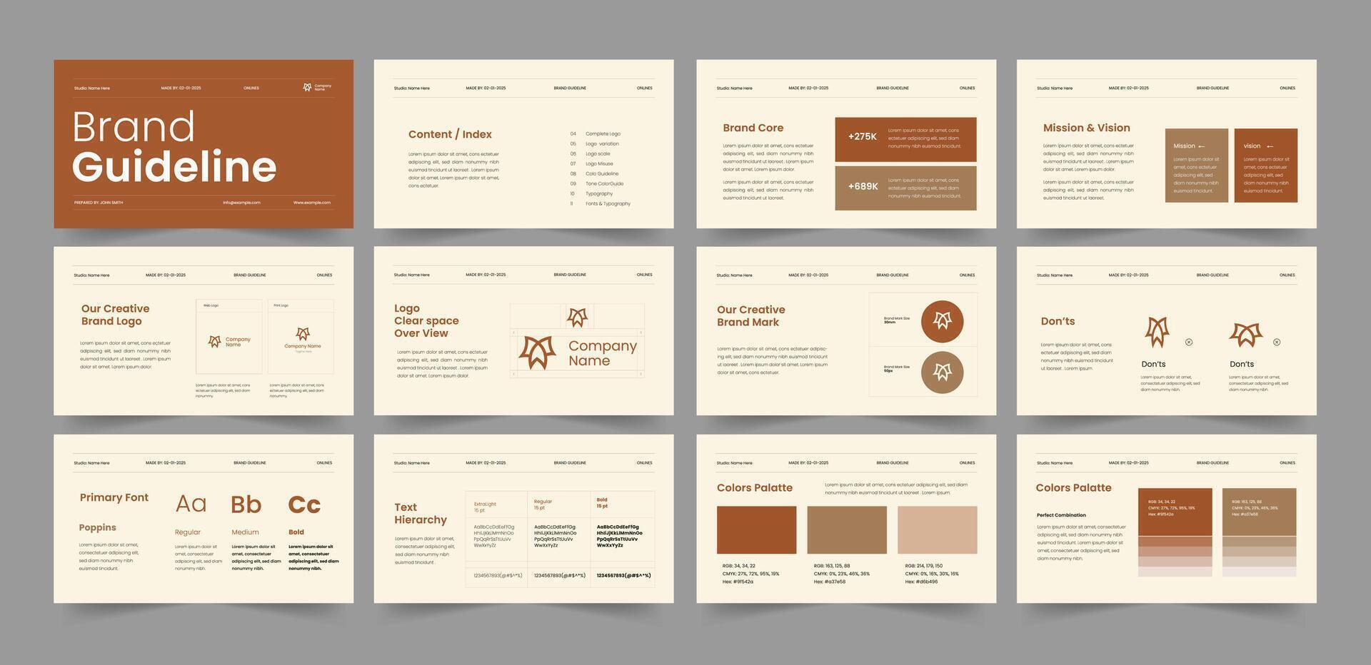 Brand Guideline Presentation Template, Landscape Brand Guideline vector