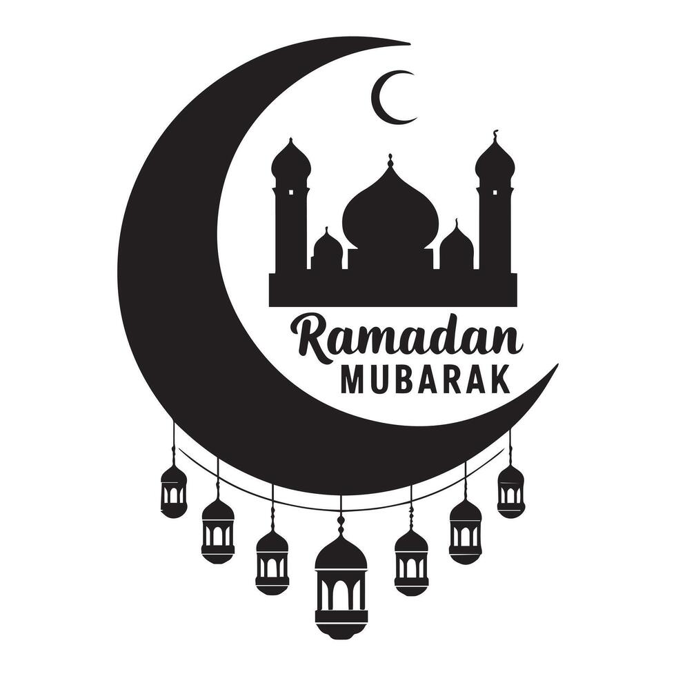Crescent Lantern Ramadan Glow vector