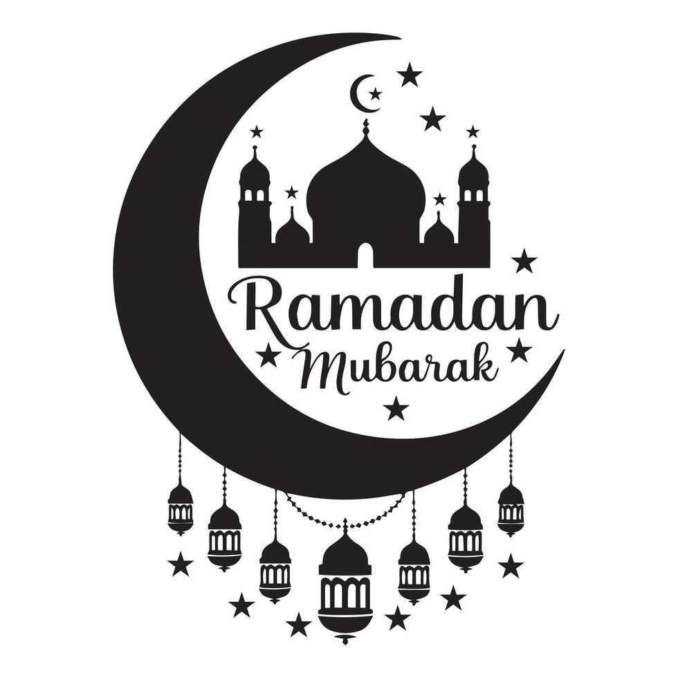 Silhouette Lantern Ramadan Charm vector