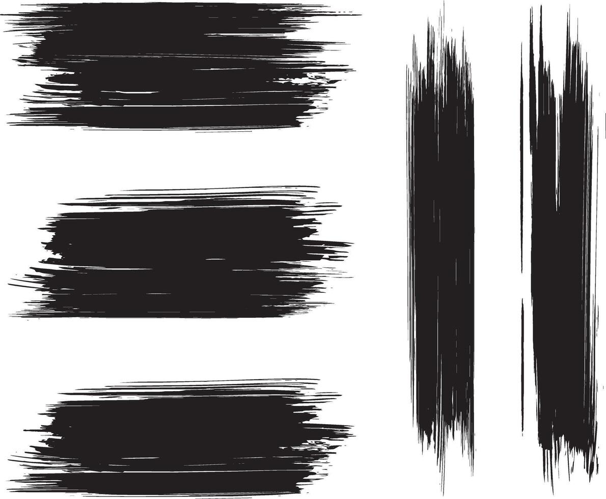 black paint strokes on a white background vector