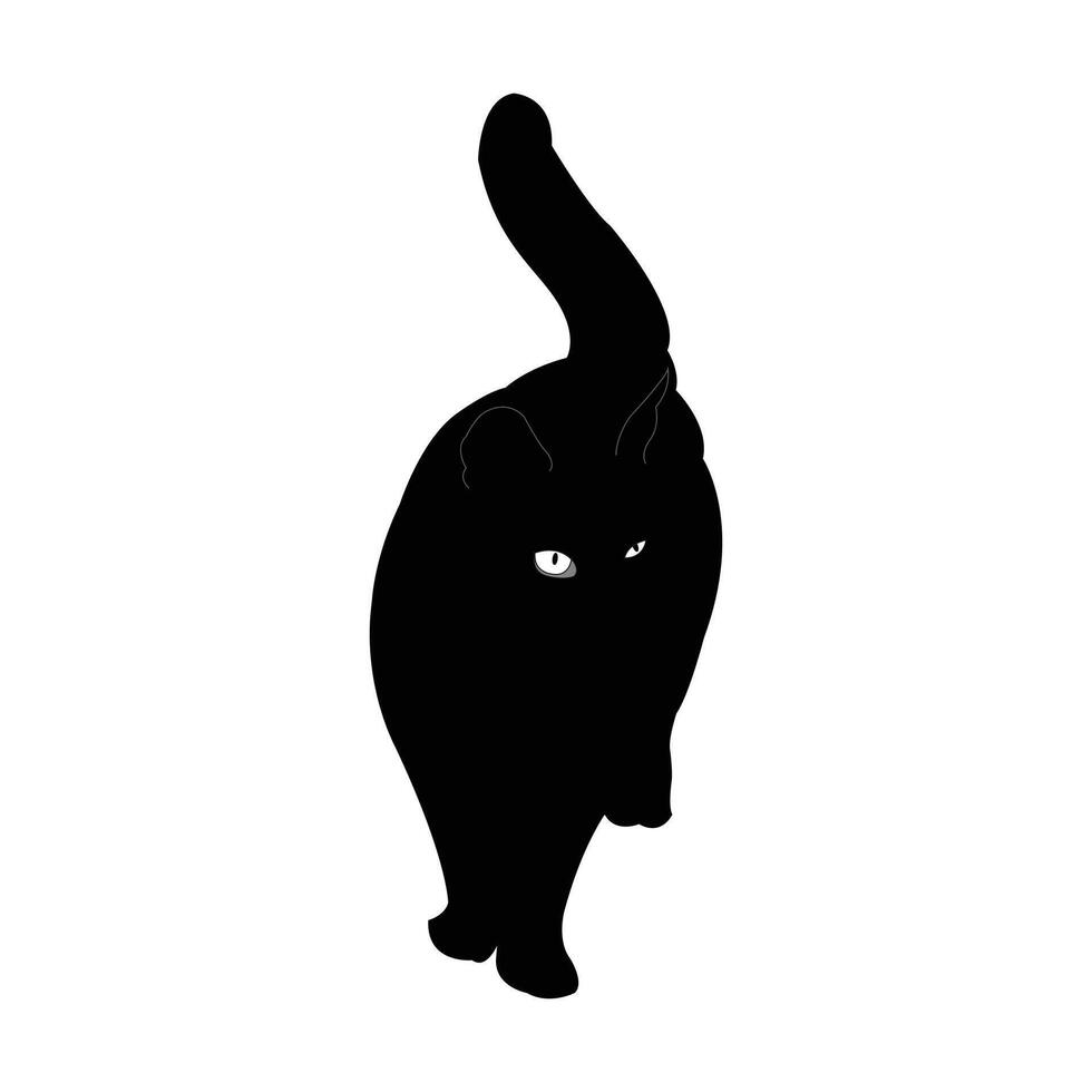 Silhouette of a Mysterious Black Cat. Cat , Cat silhouette, Cat icon, Cat logo. vector