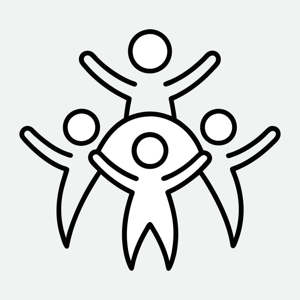 Supporting group of people icon. vector