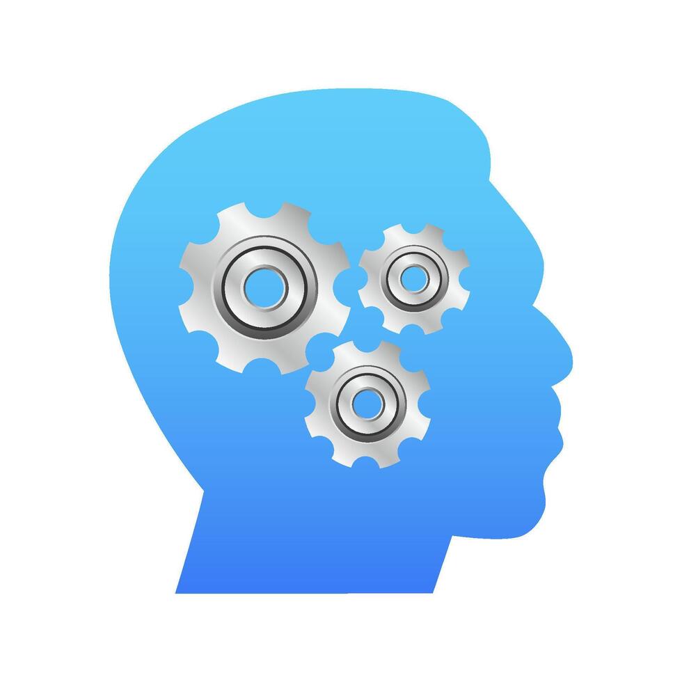 Abstract icon. Human head and brain. Concept of mental health. illustration vector