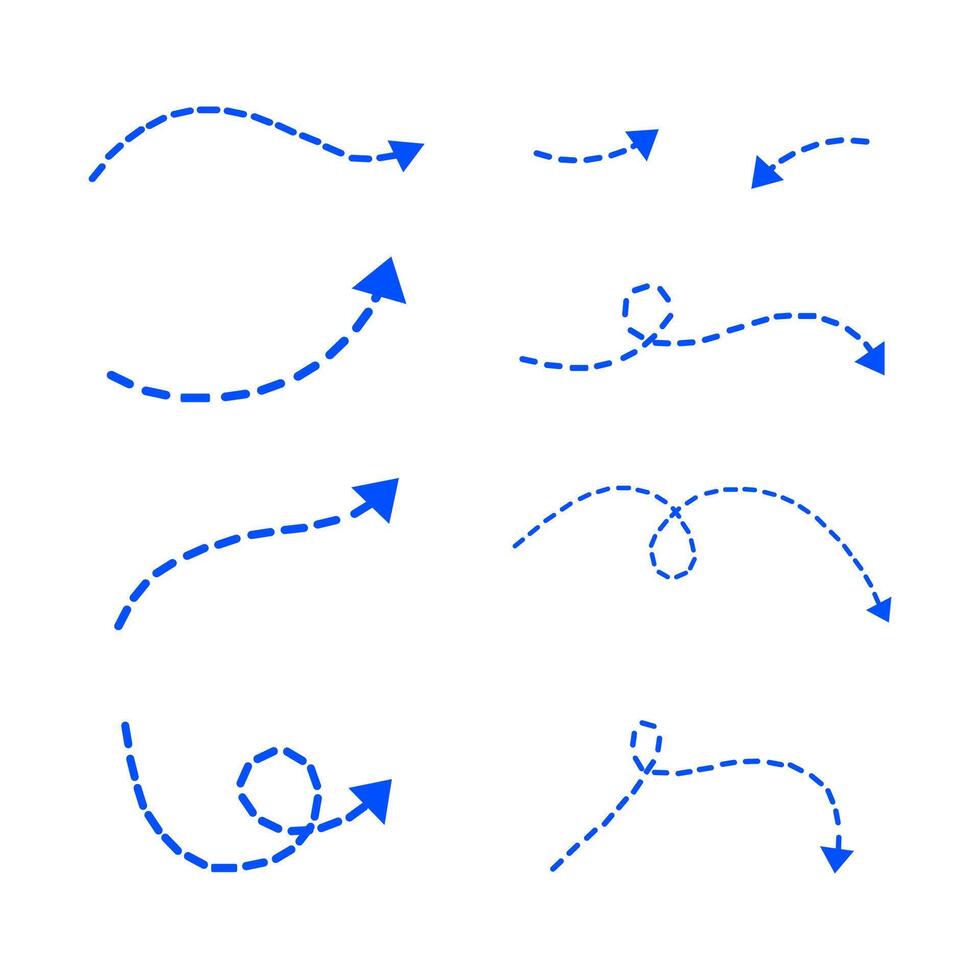 Set of arrows. Different simple line arrows collection. illustration vector
