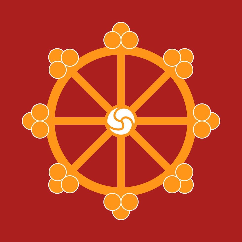 Dhamma wheel. Buddhist wheel. symbol vector