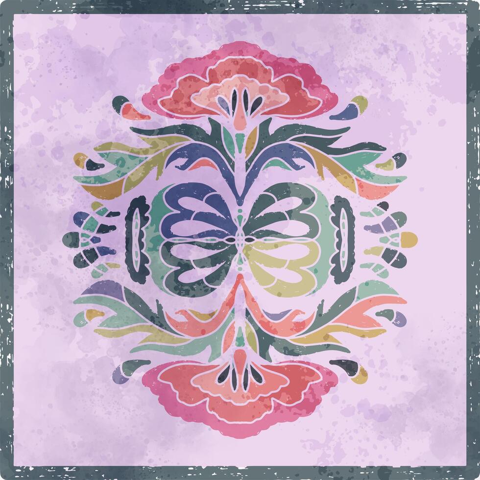a floral pattern on a purple background vector